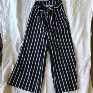 Striped straight leg pants